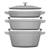 Staub Stackable Cocotte, Braiser, And Grill Pan With Lid | Graphite Grey -Le Creuset sales 1010767 1