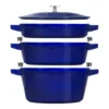 Staub Stackable Cocotte, Braiser, And Grill Pan With Lid | Dark Blue -Le Creuset sales 1010769 1