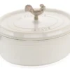 Staub 5.75 Qt. Oval Coq Au Vin Cocotte/Dutch Oven | White -Le Creuset sales 1123102 staub coq aus vin cocotte white