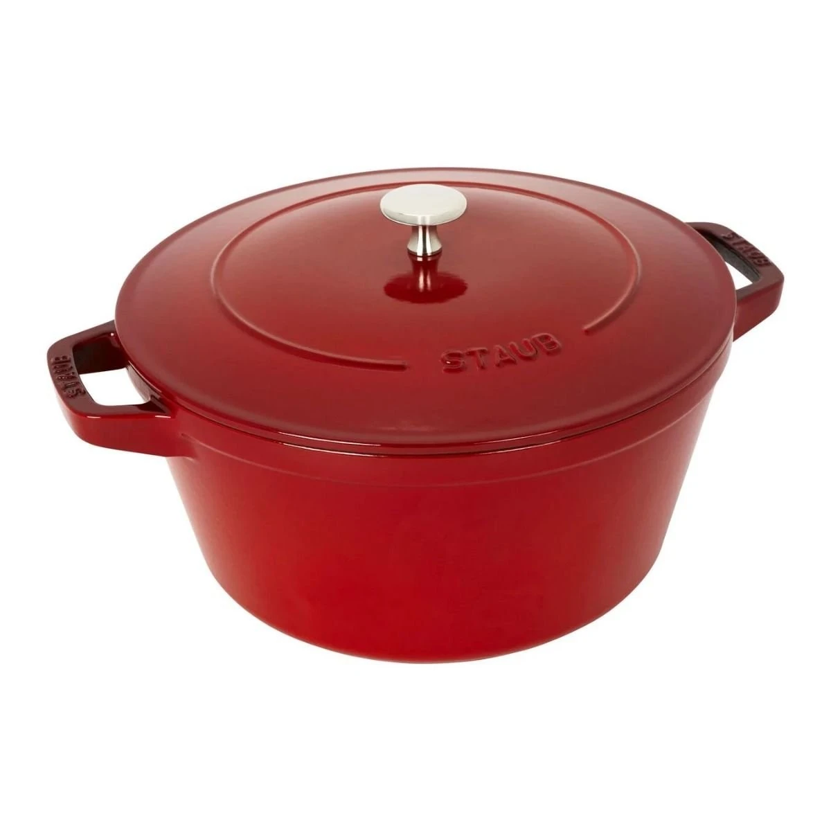 Staub Stackable Cocotte, Braiser, And Grill Pan With Lid | Cherry 8 Staub Stackable Cocotte, Braiser, And Grill Pan With Lid | Cherry - Image 6