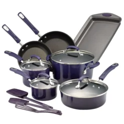 Rachael Ray Purple Gradient 14 Piece Enamel Cookware Set