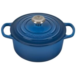 Le Creuset 2 Qt. Round Signature Cast Iron Dutch Oven With Stainless Steel Knob | Marseille Blue