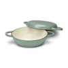 Cuisinart Chef's Classic Enameled Cast Iron 2-in-1 Multipurpose Set | Sage Green -Le Creuset sales ci5528 2sg