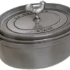 Staub 5.75 Qt. Oval Coq Au Vin Cocotte/Dutch Oven | Graphite Grey -Le Creuset sales coq au vin cocotte 5 75qt graphite grey 5 compressed