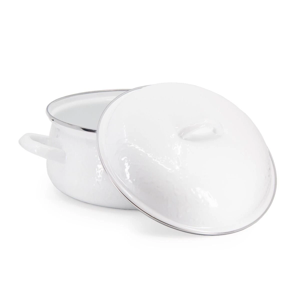 Golden Rabbit Enamelware 4 Qt. Dutch Oven | White 4 Golden Rabbit Enamelware 4 Qt. Dutch Oven | White - Image 2