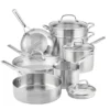 KitchenAid Non-Electrics KitchenAid Stainless Steel 3-Ply Cookware Set | 11-Piece -Le Creuset sales full set 1