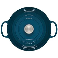Le Creuset 5.5 Qt. Round Signature Cast Iron Dutch Oven With Stainless Steel Knob | Deep Teal -Le Creuset sales ls2501 267dss 3