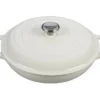 Le Creuset 3.5 Qt. Signature Enameled Cast Iron Braiser With Stainless Steel Knob | White 2 Le Creuset 3.5 Qt. Signature Enameled Cast Iron Braiser With Stainless Steel Knob | White -Le Creuset sales ls2532 3016ss signature 3.5 quart braiser white