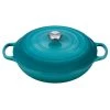 Le Creuset 5 Qt. Signature Enameled Cast Iron Braiser With Stainless Steel Knob | Caribbean Blue -Le Creuset sales ls2532 3217ss