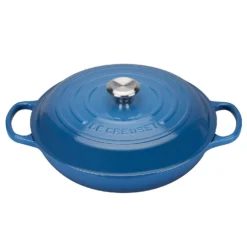 Le Creuset 2.25 Qt. Signature Enameled Cast Iron Braiser With Stainless Steel Knob | Marseille Blue