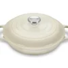 Le Creuset 2.25 Qt. Signature Enameled Cast Iron Braiser With Stainless Steel Knob | Meringue White -Le Creuset sales mermain