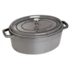 Staub 1 Qt. Oval Cocotte/Dutch Oven | Graphite Grey -Le Creuset sales oval cocotte 1 qt graphite 9