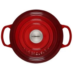 Le Creuset 2 Qt. Round Signature Cast Iron Dutch Oven With Stainless Steel Knob | Cerise/Cherry Red -Le Creuset sales rs11185 ls2501 1867ss 3