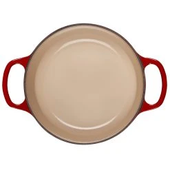 Le Creuset 2 Qt. Round Signature Cast Iron Dutch Oven With Stainless Steel Knob | Cerise/Cherry Red -Le Creuset sales rs11186 ls2501 1867ss inside