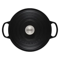 Le Creuset 5.5 Qt. Round Signature Dutch Oven With Stainless Steel Knob | Licorice -Le Creuset sales rs11818 ls2501 2620ss 3 lpr