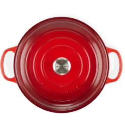 Le Creuset 3.5 Qt. Signature Enameled Cast Iron Braiser With Stainless Steel Knob | Cerise/Cherry Red -Le Creuset sales rs11981 lc 20191015 fr ps 00015