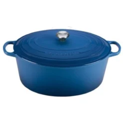 Le Creuset 15.5 Qt. Oval Signature Dutch Oven With Stainless Steel Knob | Marseille Blue