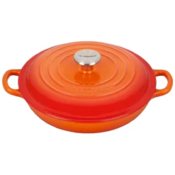 Le Creuset 1.5 Qt. Signature Enameled Cast Iron Braiser With Stainless Steel Knob | Flame Orange