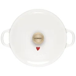 Le Creuset L'Amour 2.75 Qt. Enameled Cast Iron Soup Pot With Gold Knob & Heart Applique | White -Le Creuset sales rs13474 l2574 2216hlg 3