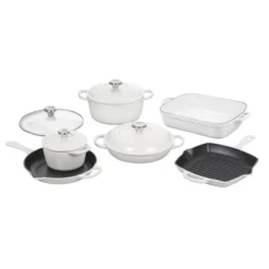 Le Creuset 10-Piece Signature Cookware Set With Stainless Steel Knobs | White